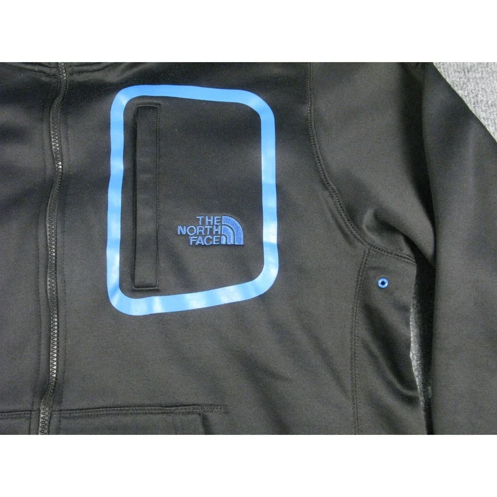 The North‎ Face Mens XL Full Zip Hoodie Jacket Black Blue Fleece Balaclava #1973